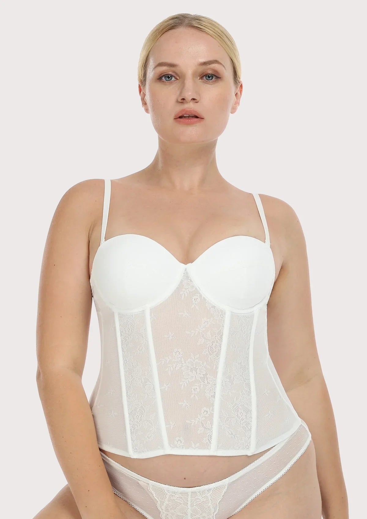 Gracious Overbust Lace Corset Bustier - HSIA