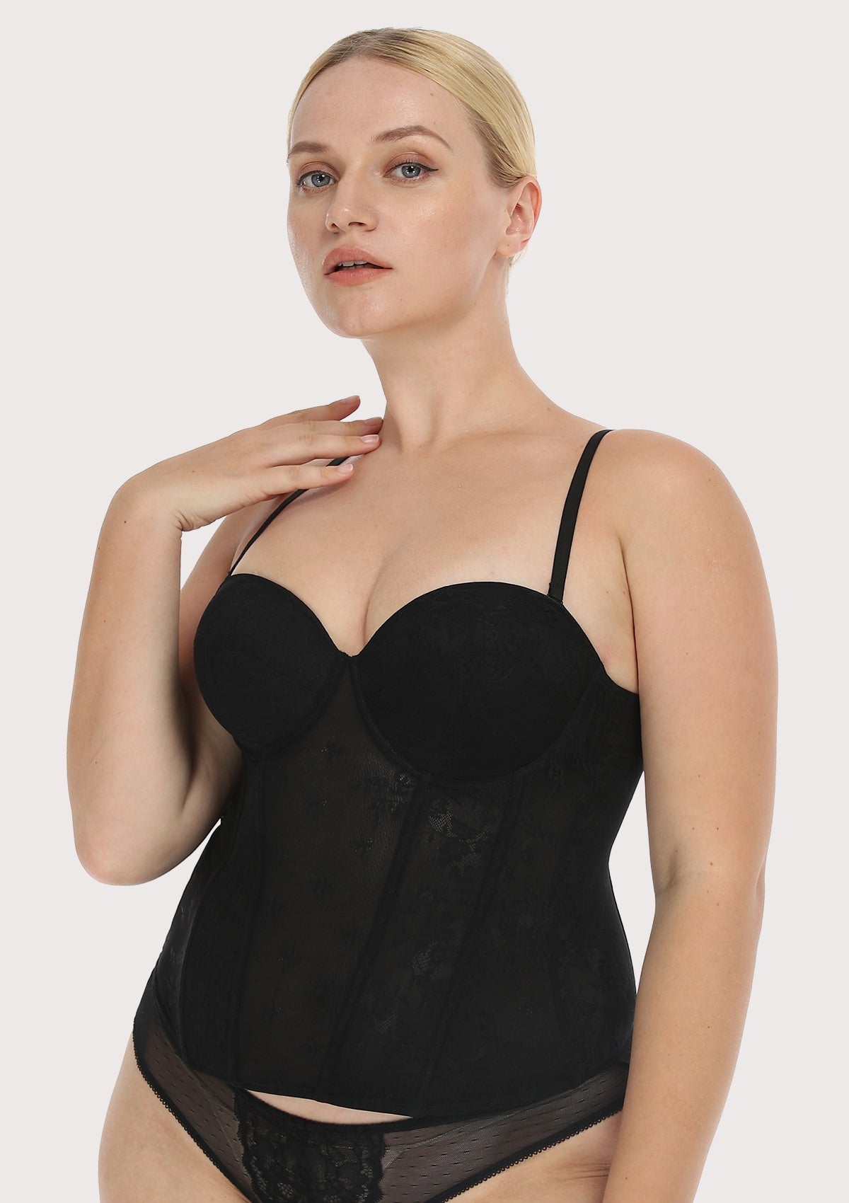 Gracious Overbust Lace Corset Bustier - HSIA