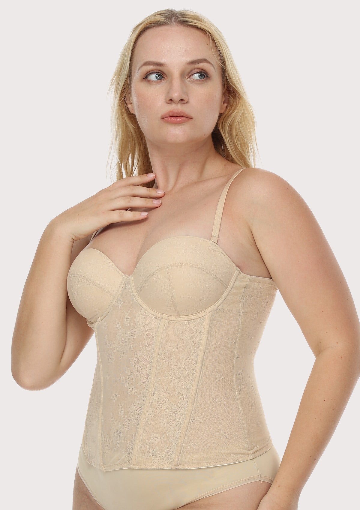 Gracious Overbust Lace Corset Bustier - HSIA