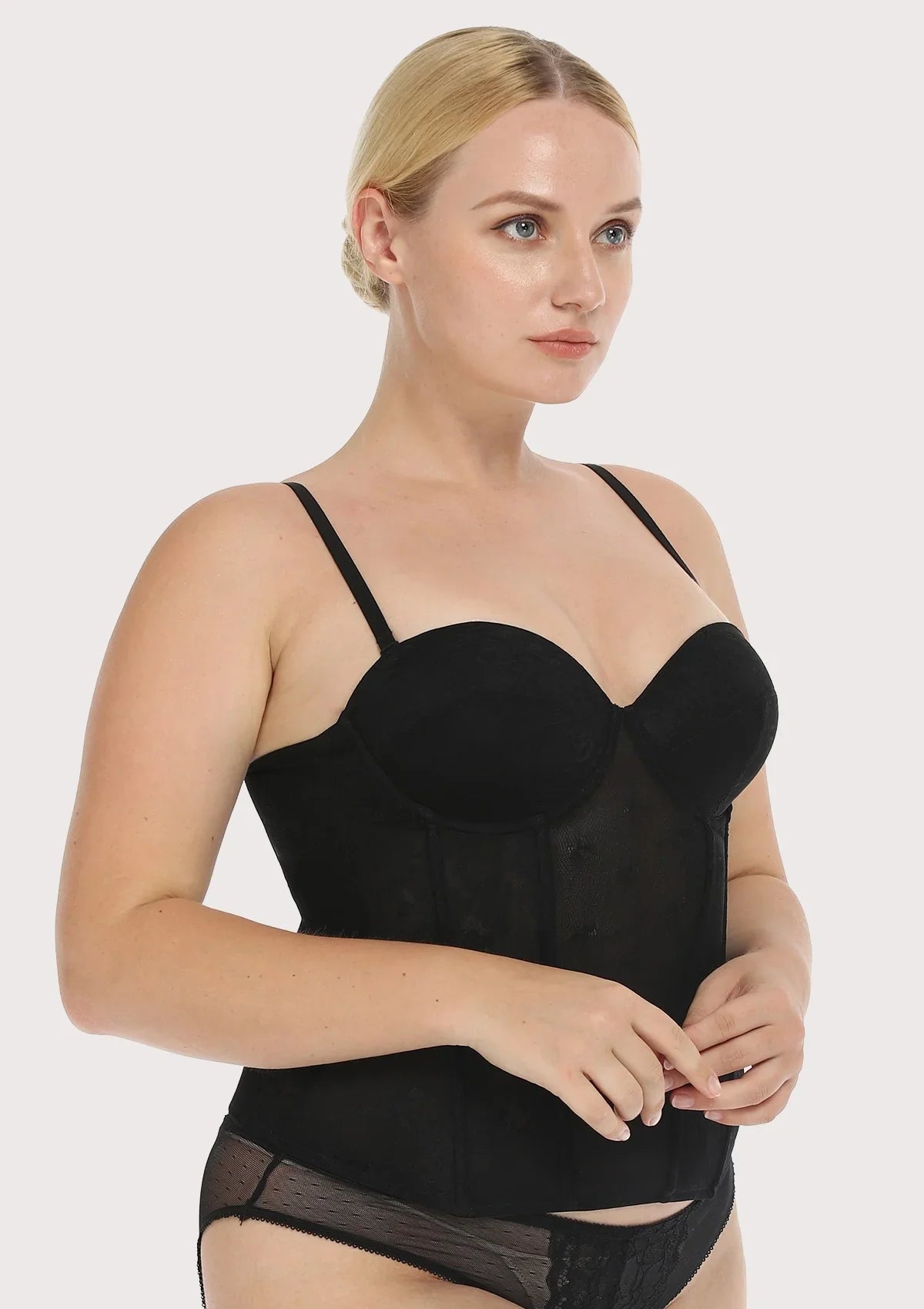 Gracious Overbust Lace Corset Bustier - HSIA