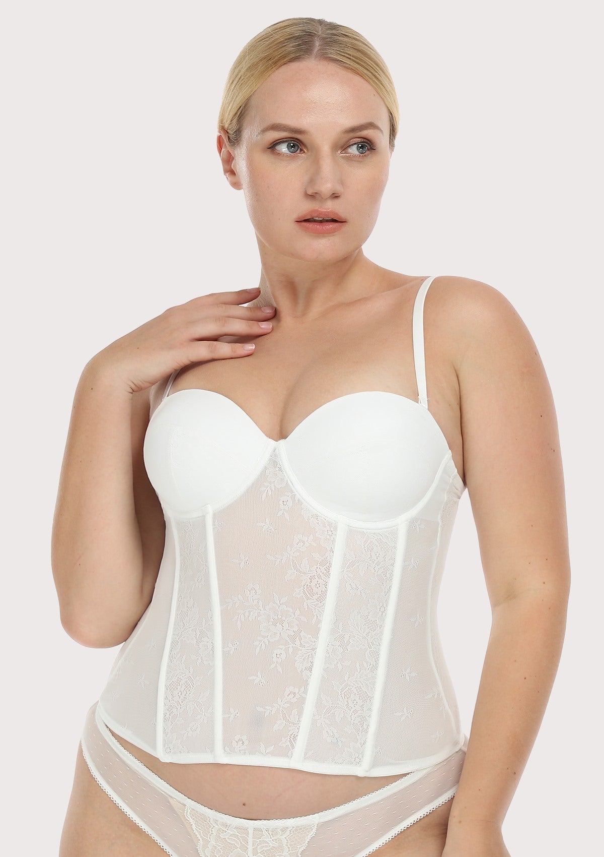 Gracious Overbust Lace Corset Bustier - HSIA