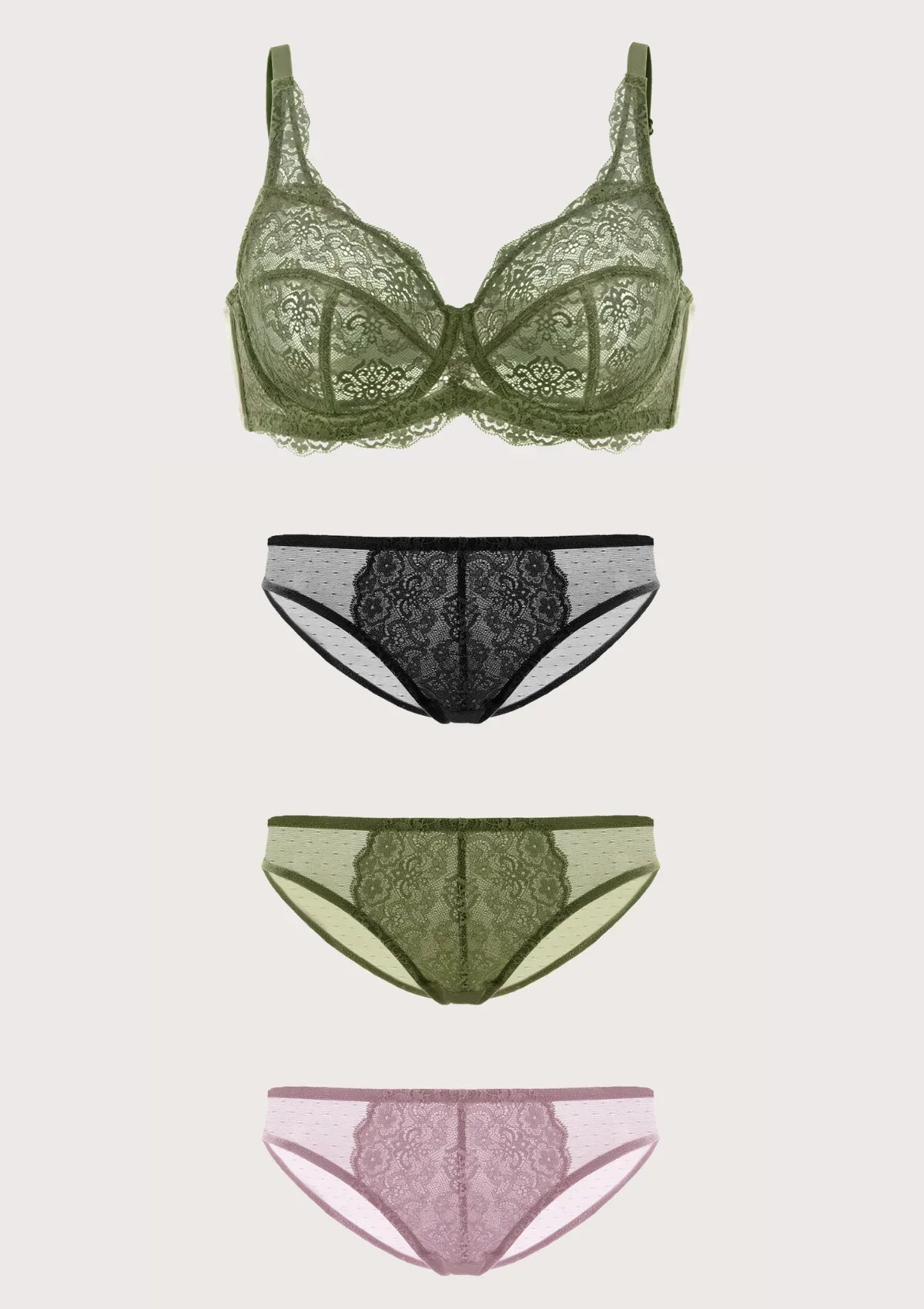 HSIA Black All-Over Floral Lace Bra Bundle - HSIA