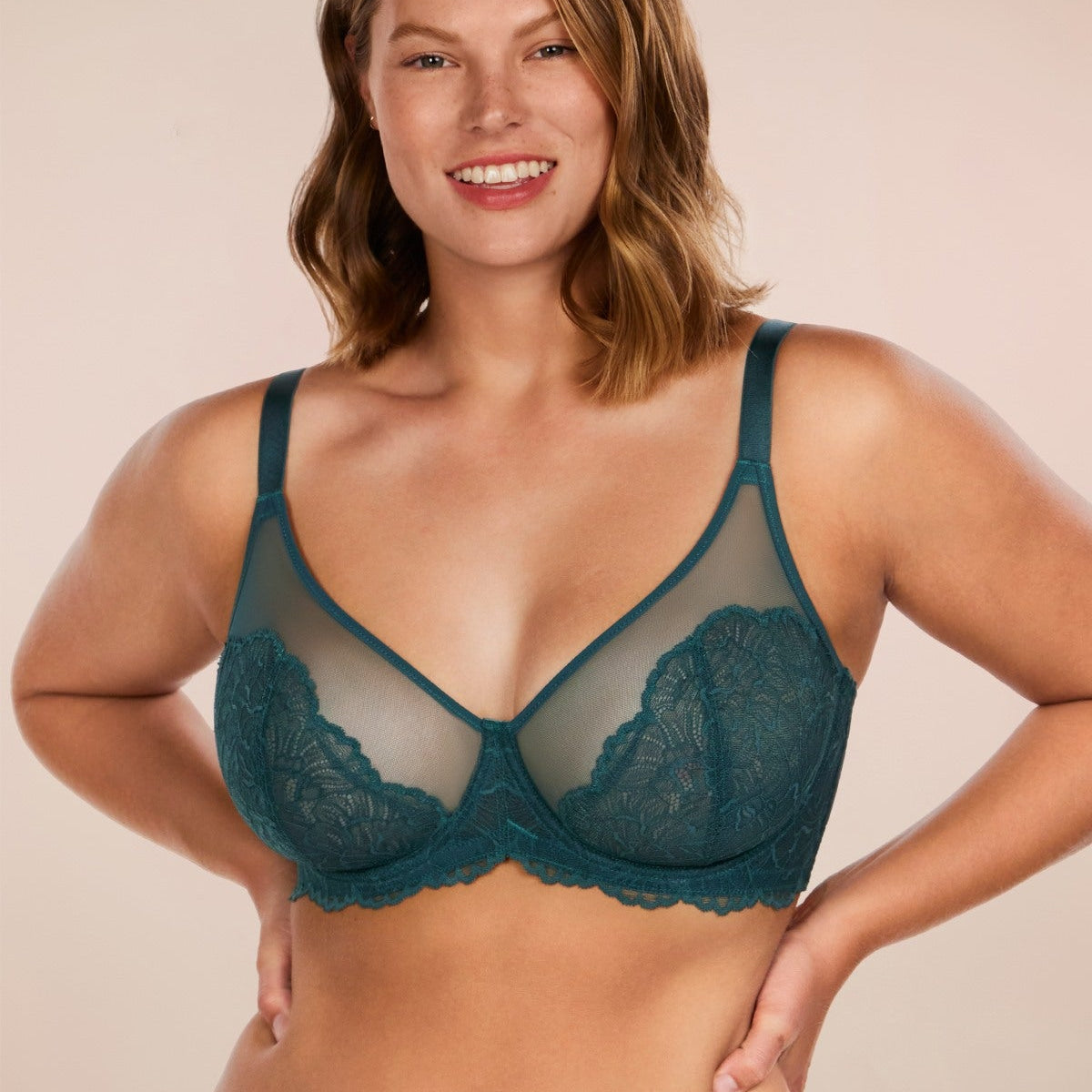 HSIA Blossom Pink Unlined Lace Bra