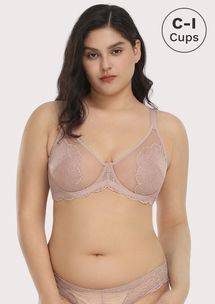Blossom Unlined Underwire Lace Bra - HSIA