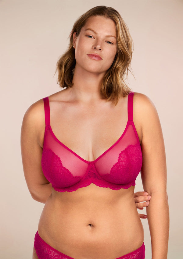 HSIA Blossom Sheer Lace Bra: Comfortable Underwire Bra for Big Busts