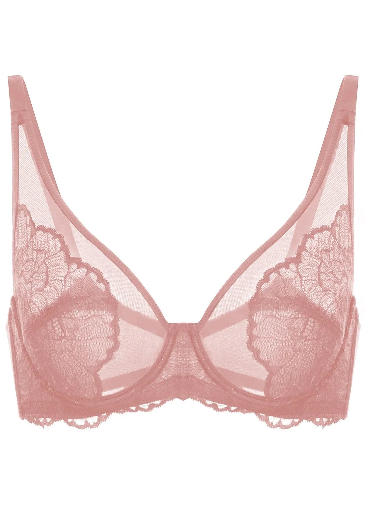 HSIA Blossom Pink Unlined Lace Bra - HSIA