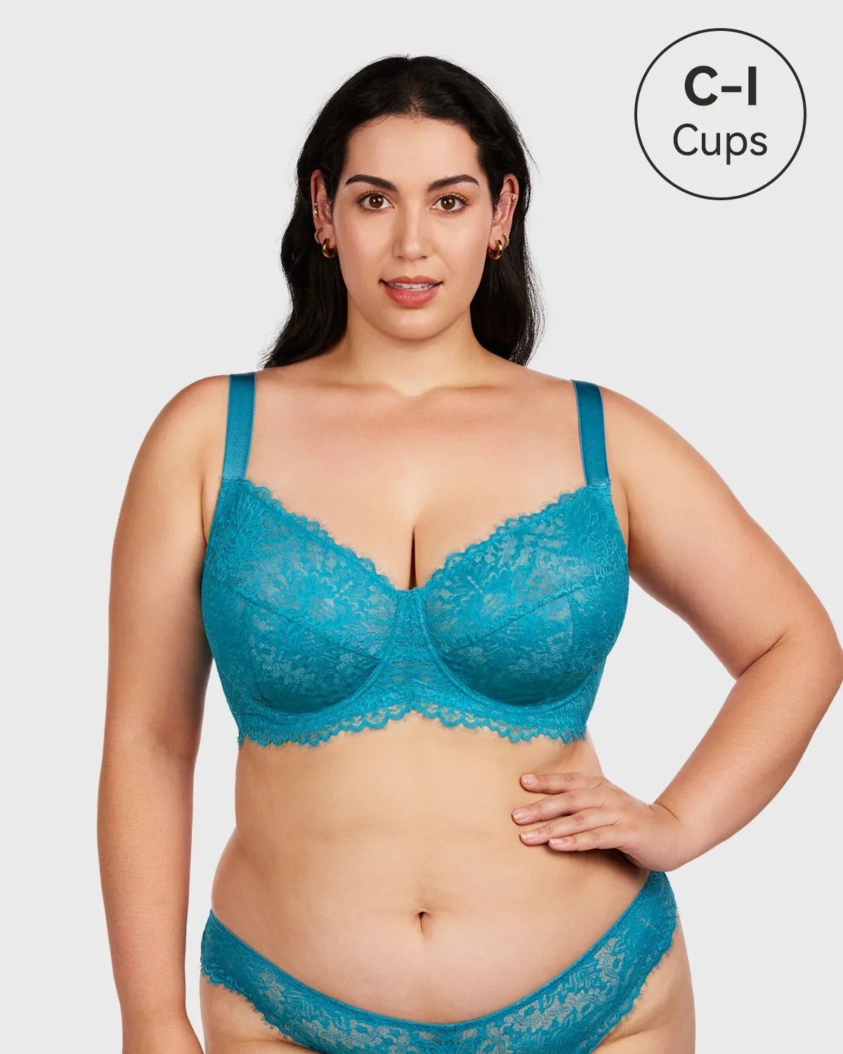 HSIA Horizon Blue Sunflower Underwire Lace Bra - HSIA