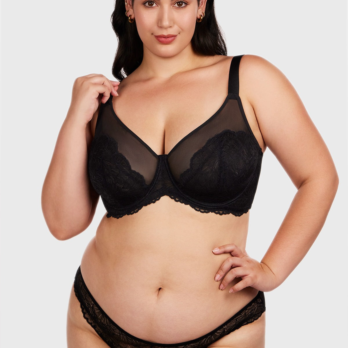 HSIA Blossom Black Unlined Lace Bra