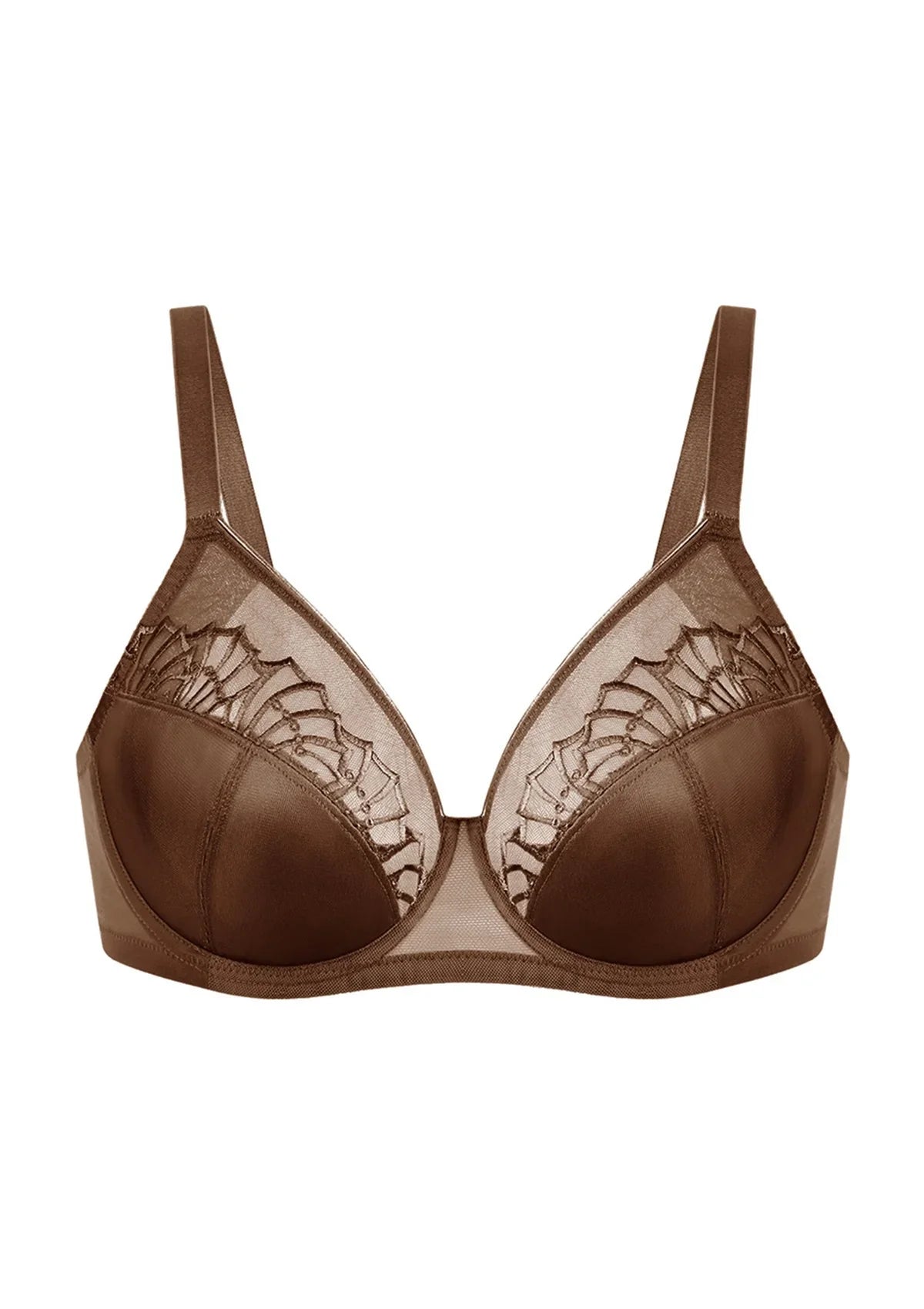HSlA Pearl Shimmer Unlined Plus Size Full Coverage Underwire Comfortable Bra - HSIA