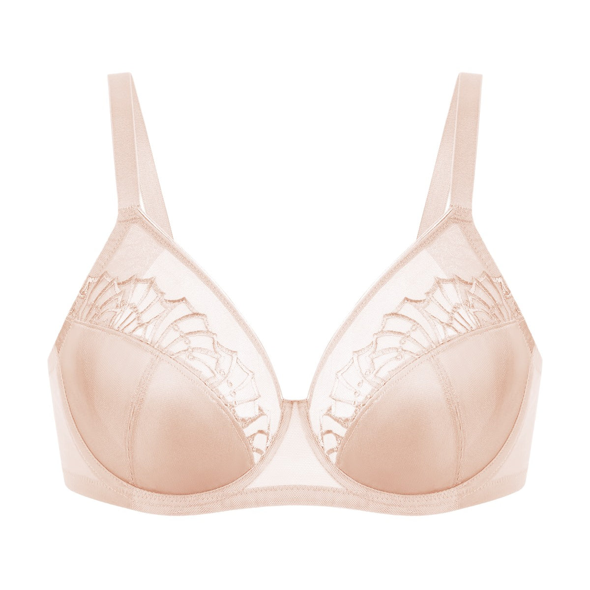 HSlA Pearl Shimmer Unlined Plus Size Full Coverage Underwire Comfortable Bra - HSIA