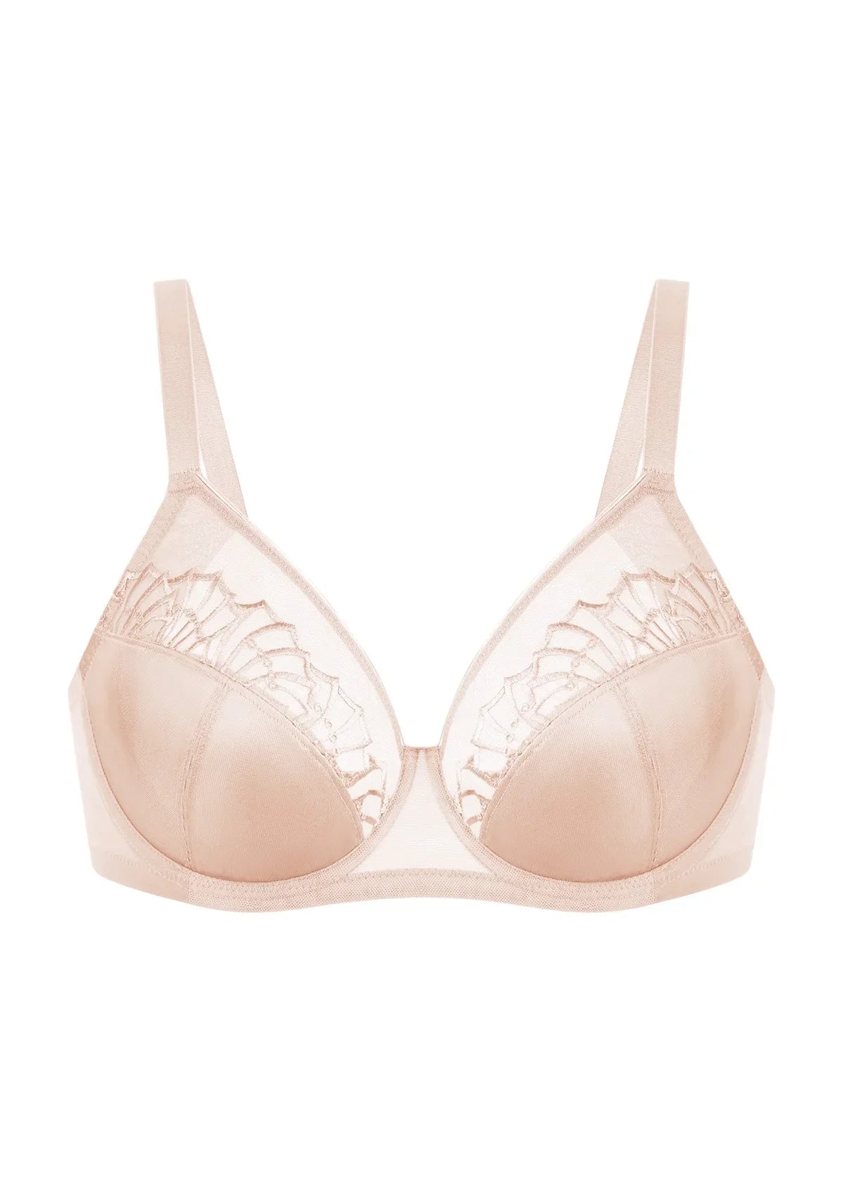 HSlA Pearl Shimmer Unlined Plus Size Full Coverage Underwire Comfortable Bra - HSIA