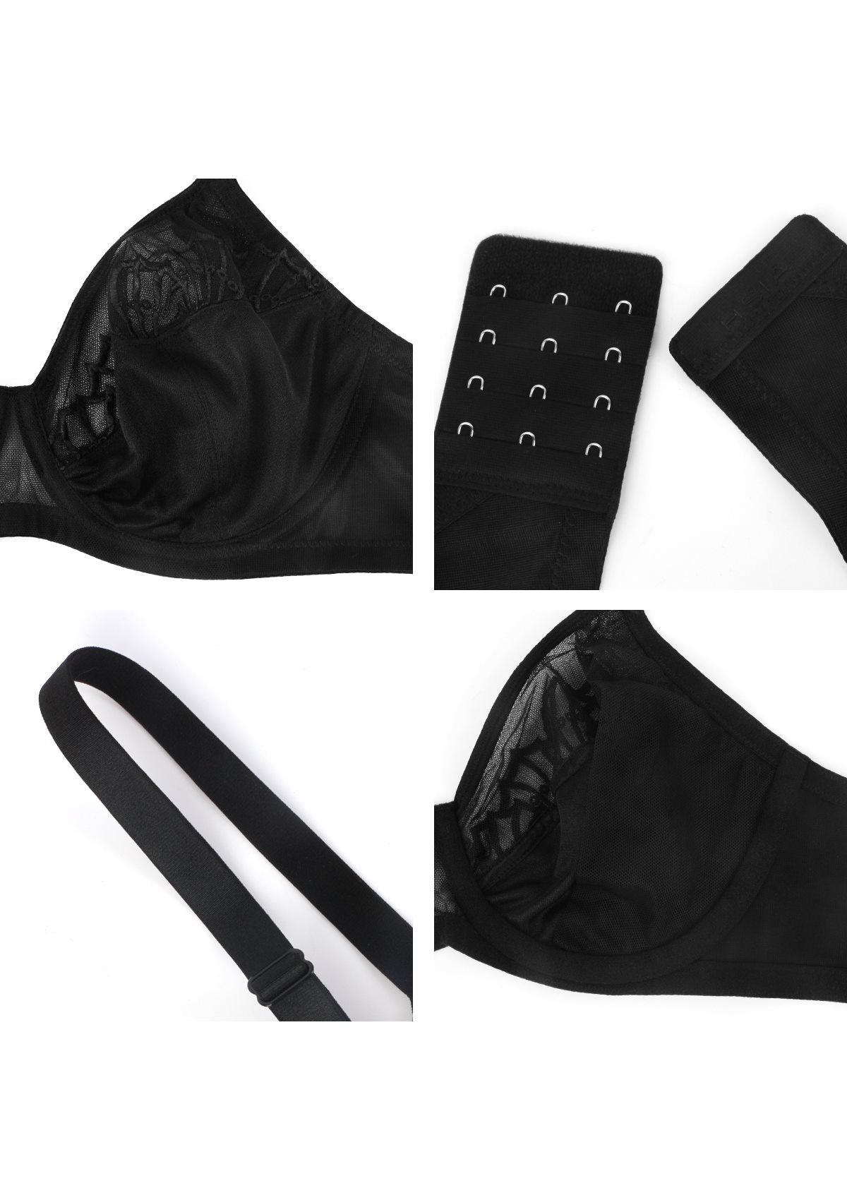 HSlA Pearl Shimmer Unlined Plus Size Full Coverage Underwire Comfortable Bra - HSIA