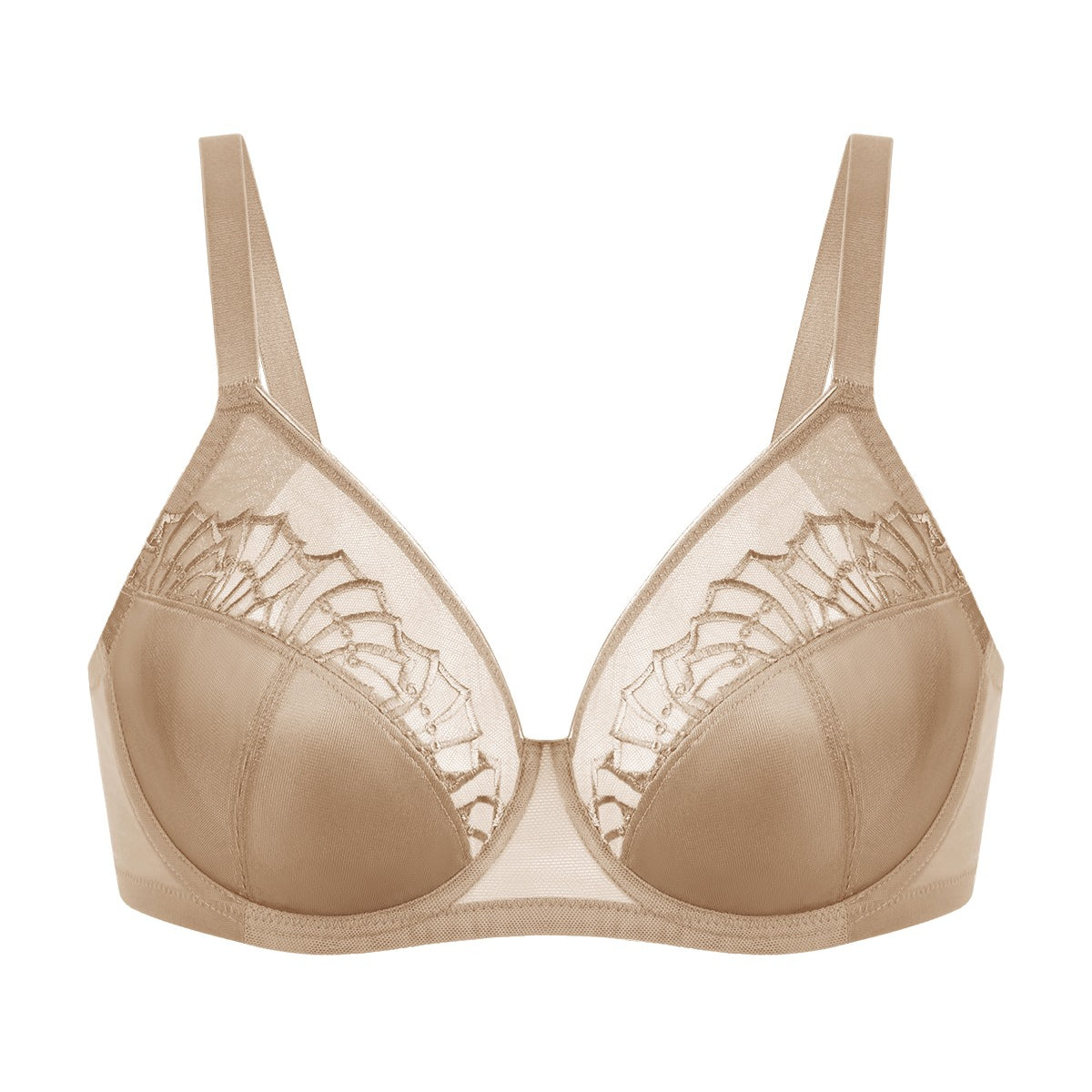 HSlA Pearl Shimmer Unlined Plus Size Full Coverage Underwire Comfortable Bra - HSIA