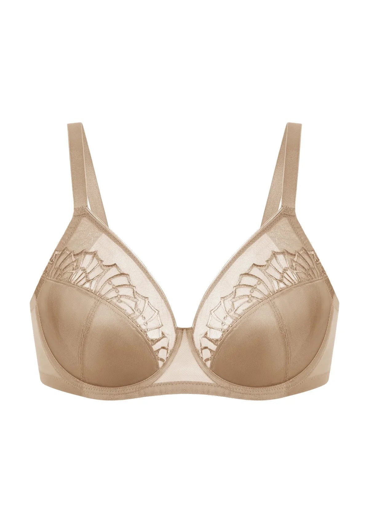 HSlA Pearl Shimmer Unlined Plus Size Full Coverage Underwire Comfortable Bra - HSIA