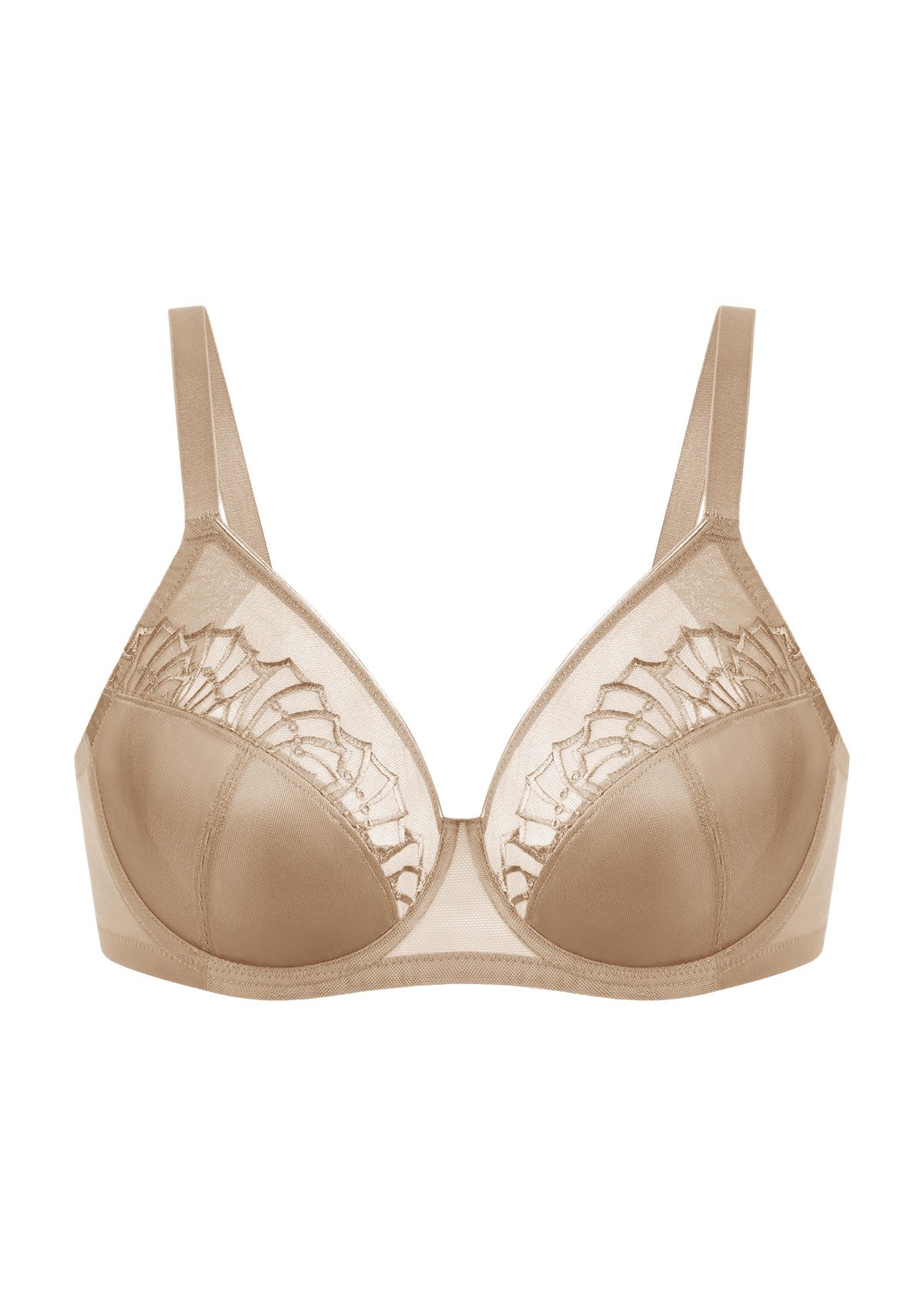 HSlA Pearl Shimmer Unlined Plus Size Full Coverage Underwire Comfortable Bra - HSIA