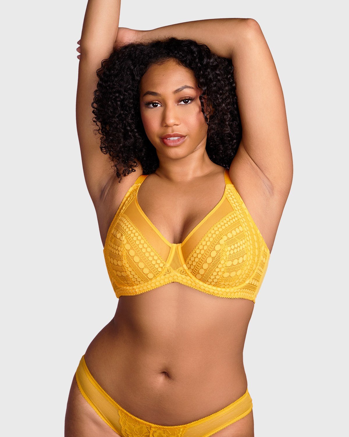Heroine Polka Dot Sexy Lace Unlined Bra - HSIA