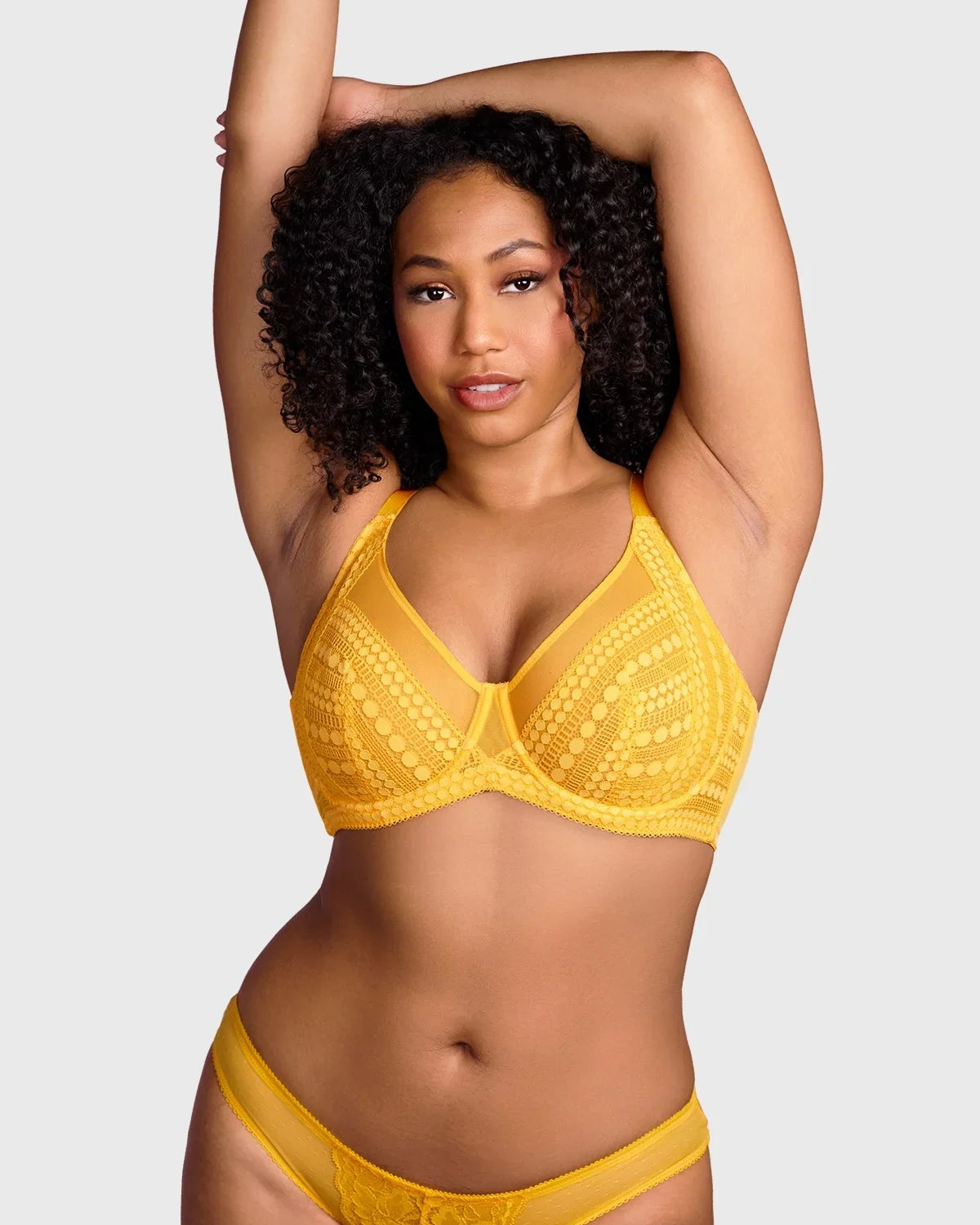 Heroine Polka Dot Sexy Lace Unlined Bra - HSIA