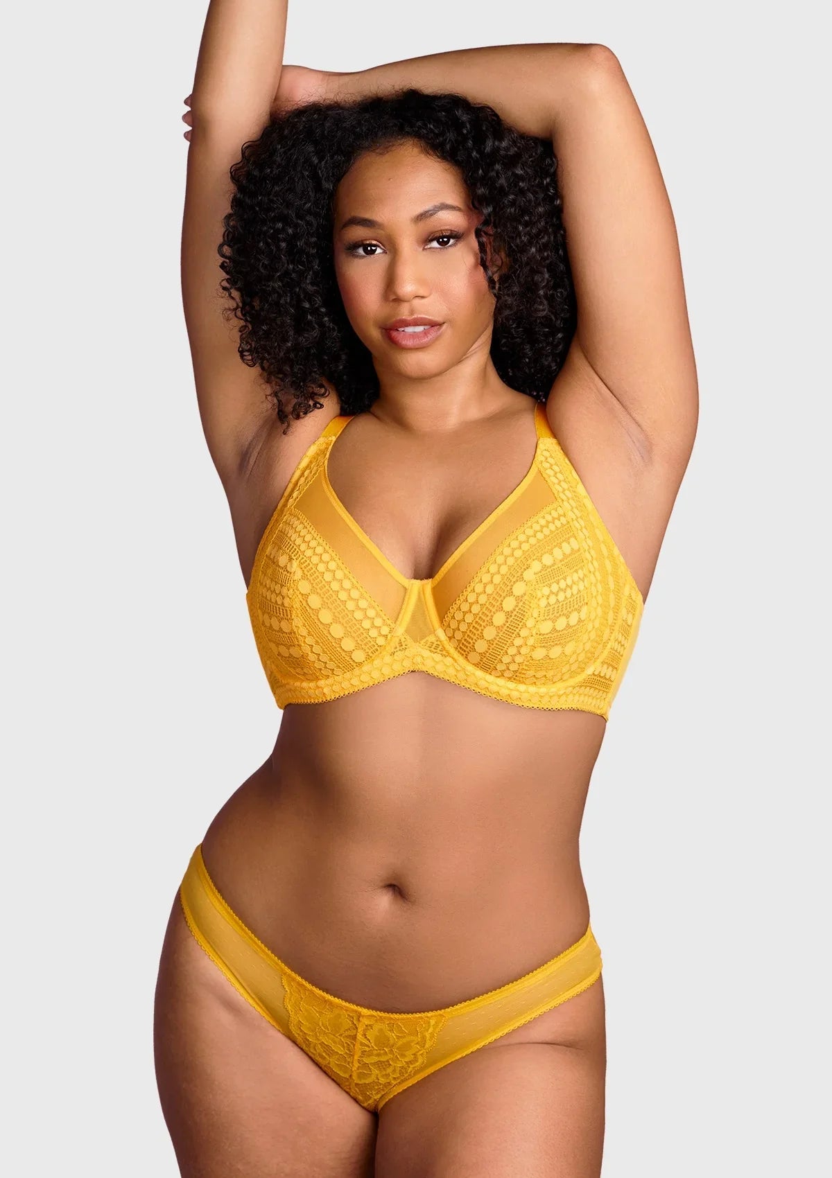 Heroine Polka Dot Sexy Lace Unlined Bra - HSIA