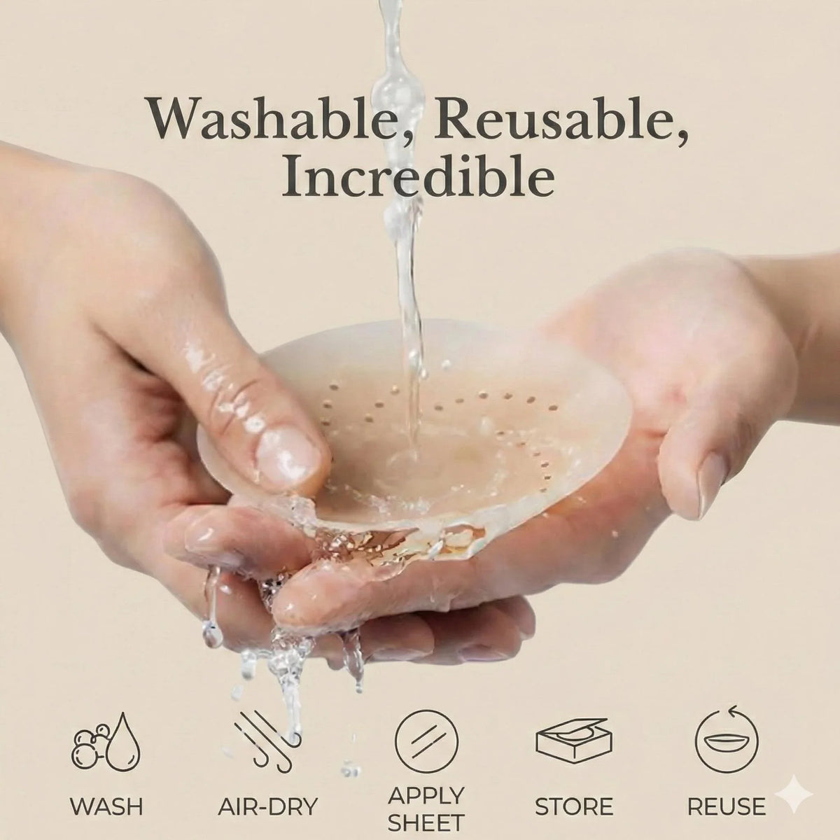 HSIA AirSwirl Breathable Ultra Thin 0.1mm Invisible Food-Grade Silicone Nipple Covers Hypoallergenic Reusable Seamless Pasties for Large Breasts DDD Cup - HSIA