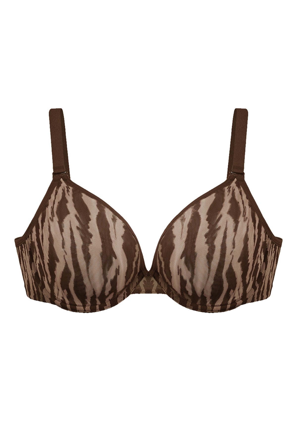 Zebra Wild Black Unlined Underwire Mesh Bra - HSIA