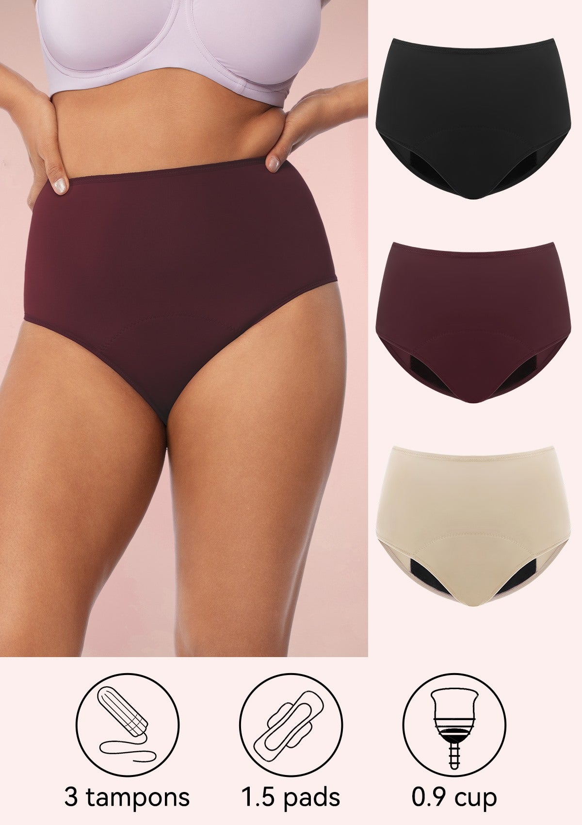 LeakLock High-Rise Period Brief Underwear - HSIA