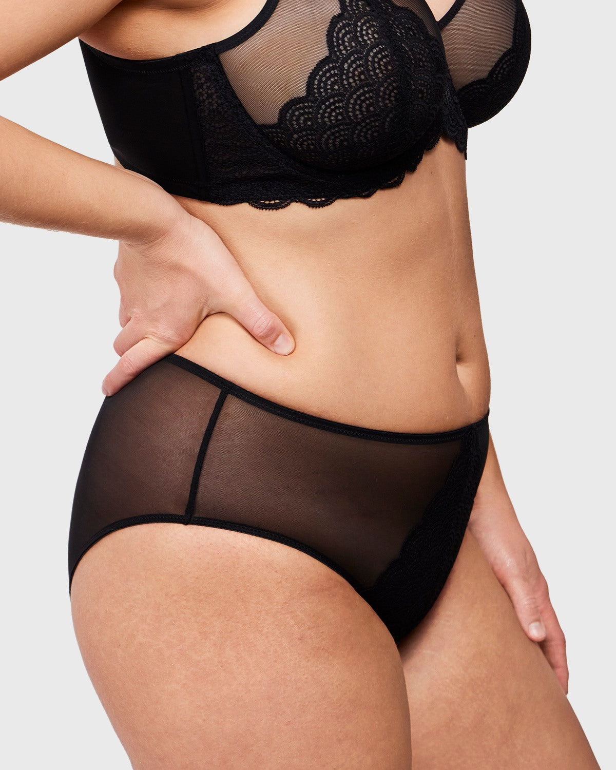 Mermaid High-Rise Black Lace Brief Underwear - HSIA