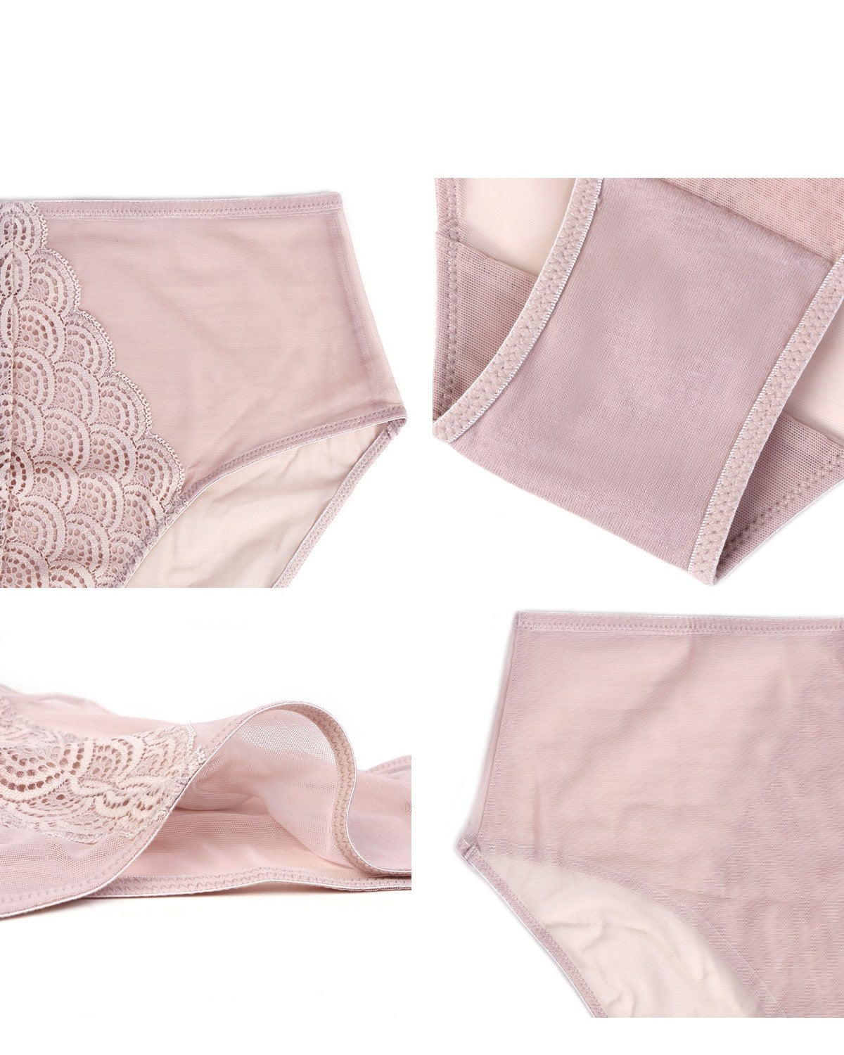 Mermaid High-Rise Light Pink Lace Brief Underwear - HSIA