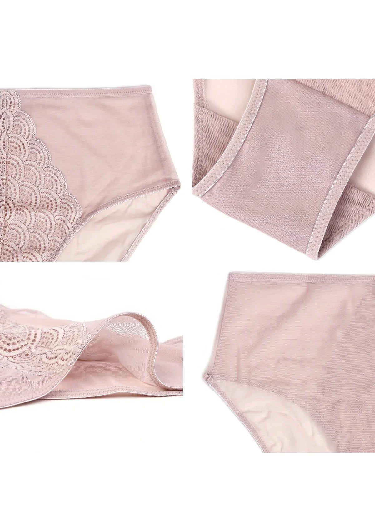 Mermaid High-Rise Light Pink Lace Brief Underwear - HSIA