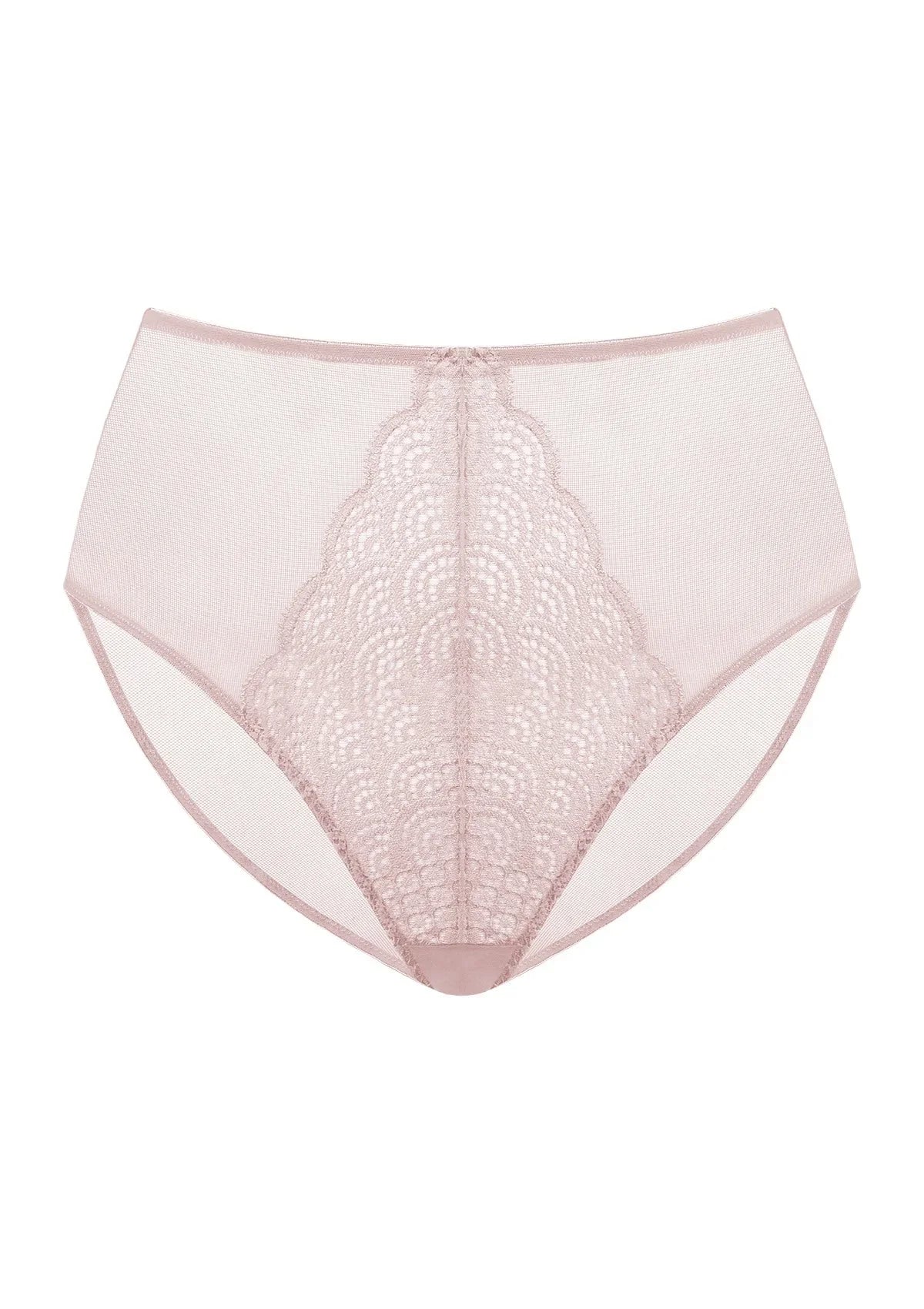Mermaid High-Rise Light Pink Lace Brief Underwear - HSIA