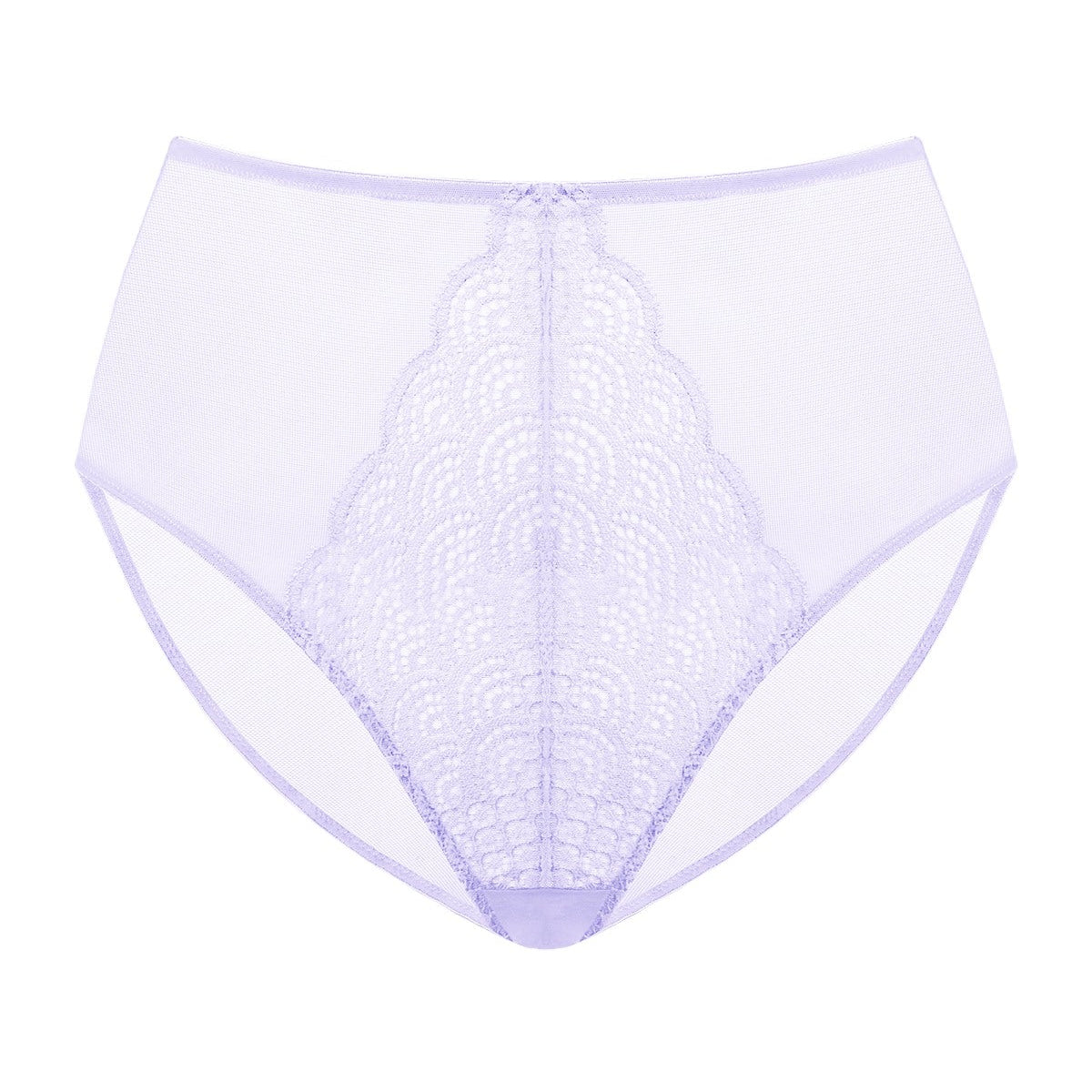 Mermaid High-Rise Light Purple Lace Brief Underwear - HSIA