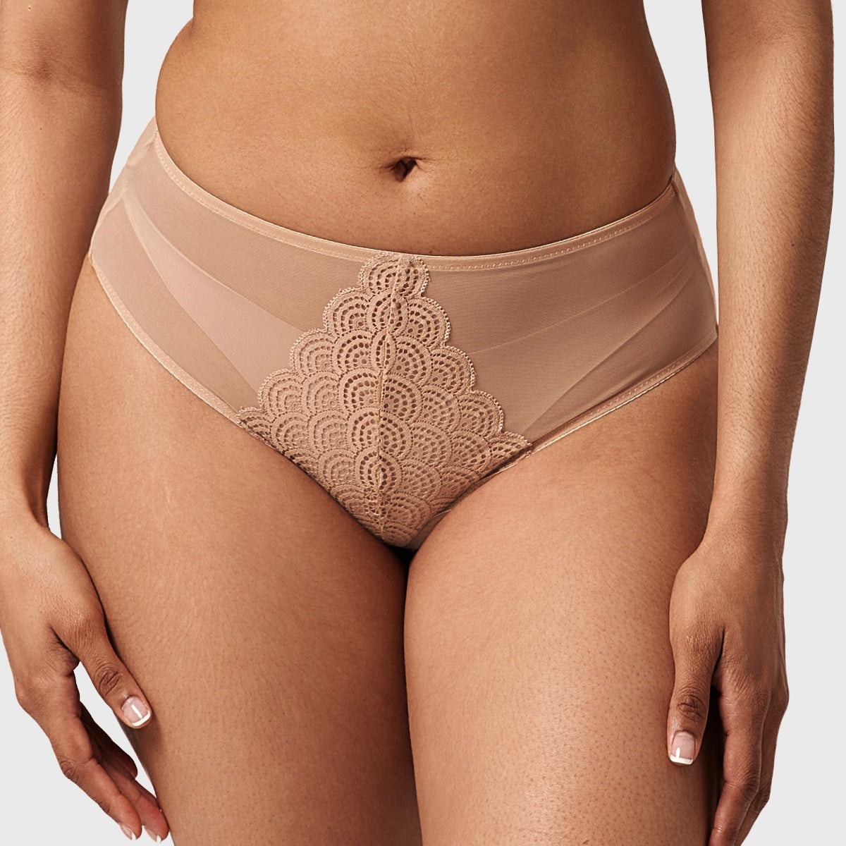 Mermaid High-Rise Natural Nude Lace Brief Underwear - HSIA
