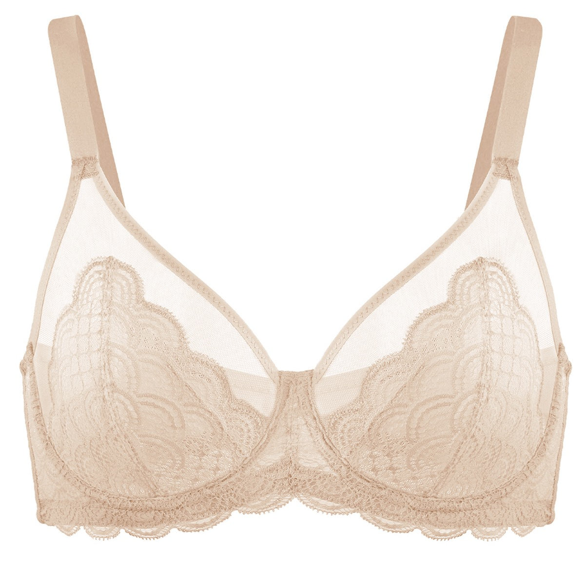 (Cardi B recommends)Mermaid Scales Lace Beige Unlined Underwire Bra - HSIA