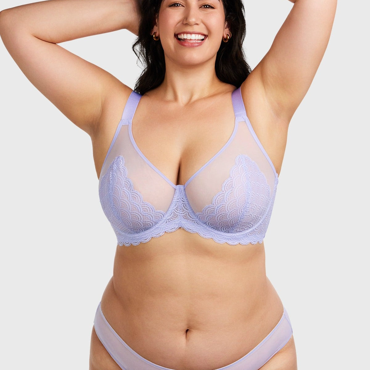 (Cardi B recommends)Mermaid Scales Lace Underwire Bra - HSIA