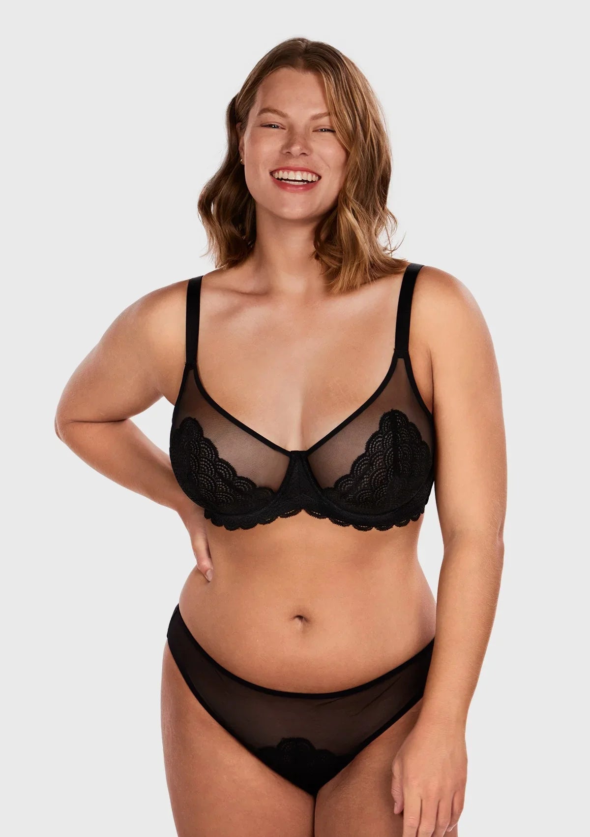 (Cardi B recommends)Mermaid Scales Lace Underwire Bra - HSIA
