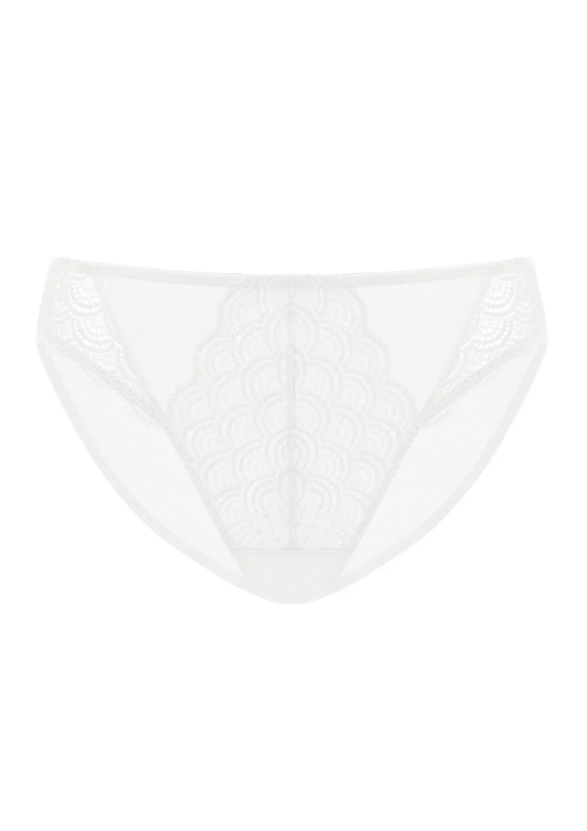 Mermaid Scales Soft Lace Mid-Rise Bikini Underwear - HSIA