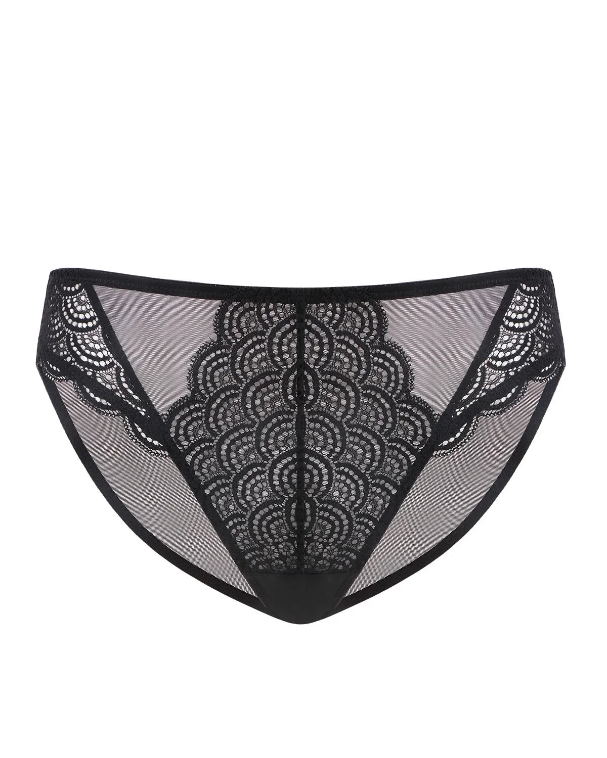 Mermaid Scales Soft Lace Mid-Rise Bikini Underwear - HSIA