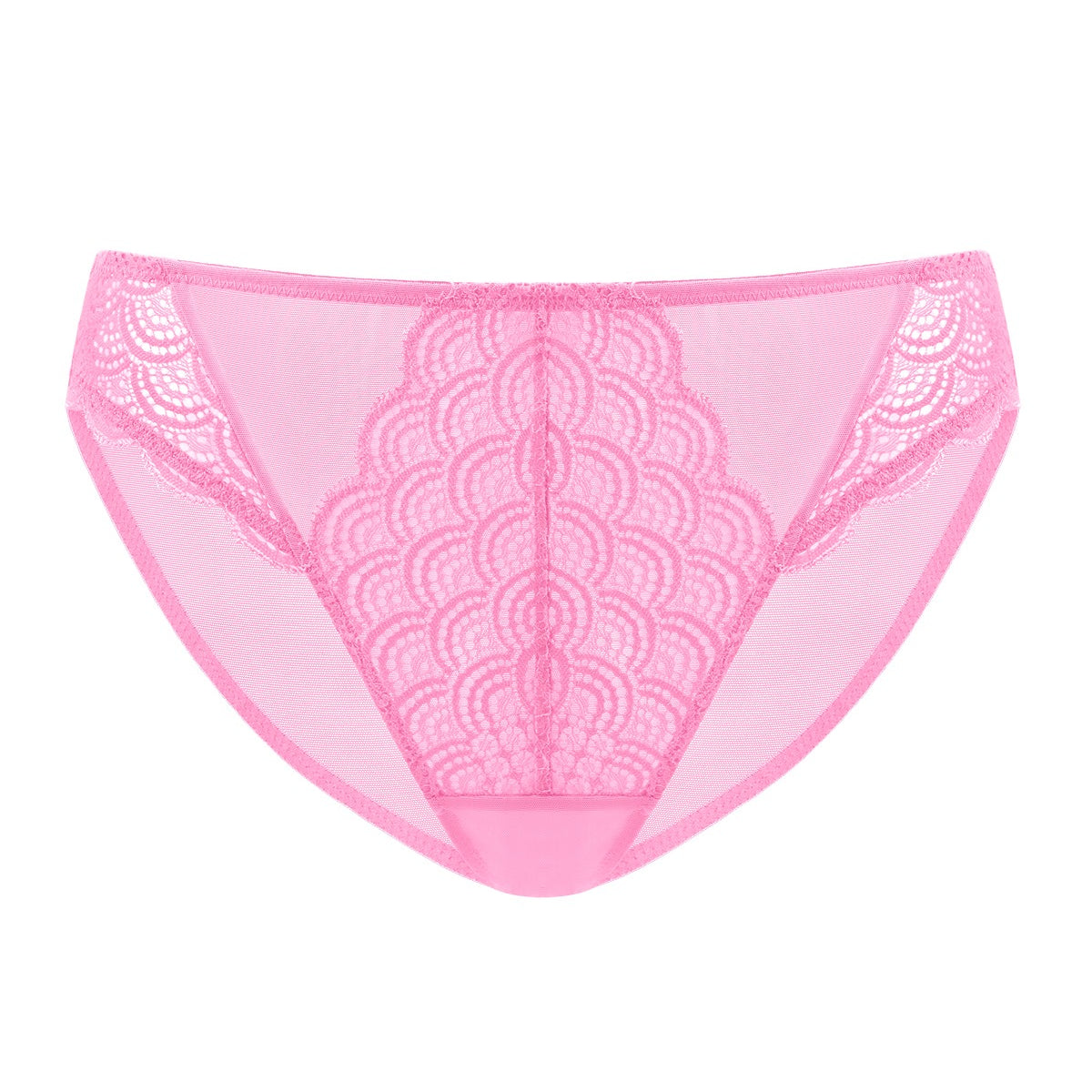 Mermaid Scales Soft Lace Mid-Rise Bikini Underwear - HSIA