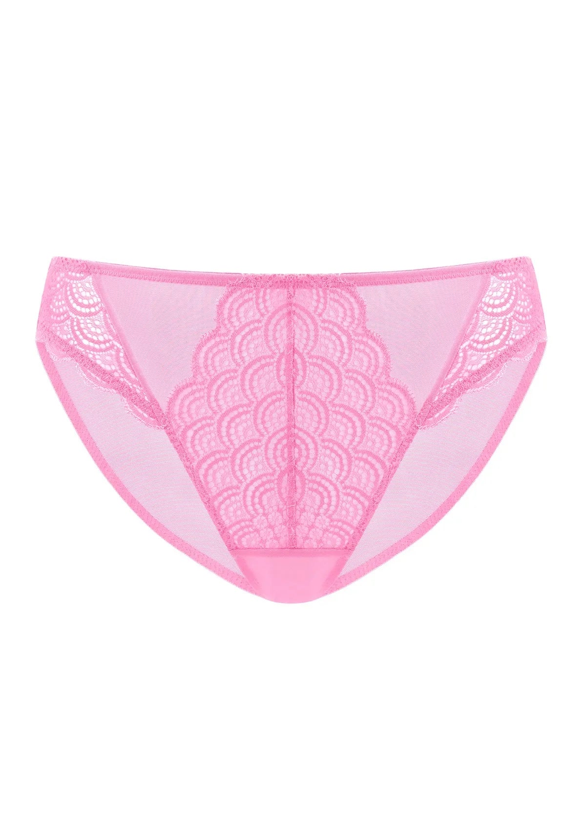 Mermaid Scales Soft Lace Mid-Rise Bikini Underwear - HSIA