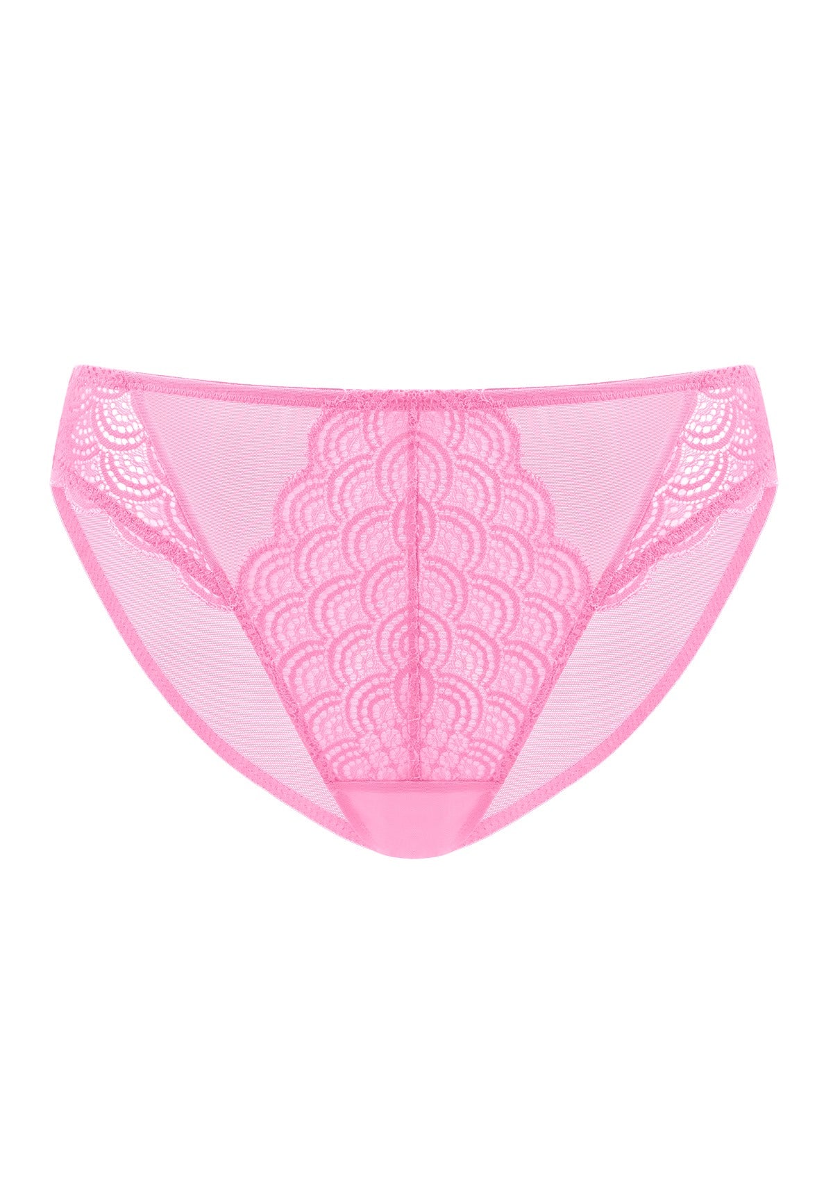 Mermaid Scales Soft Lace Mid-Rise Bikini Underwear - HSIA
