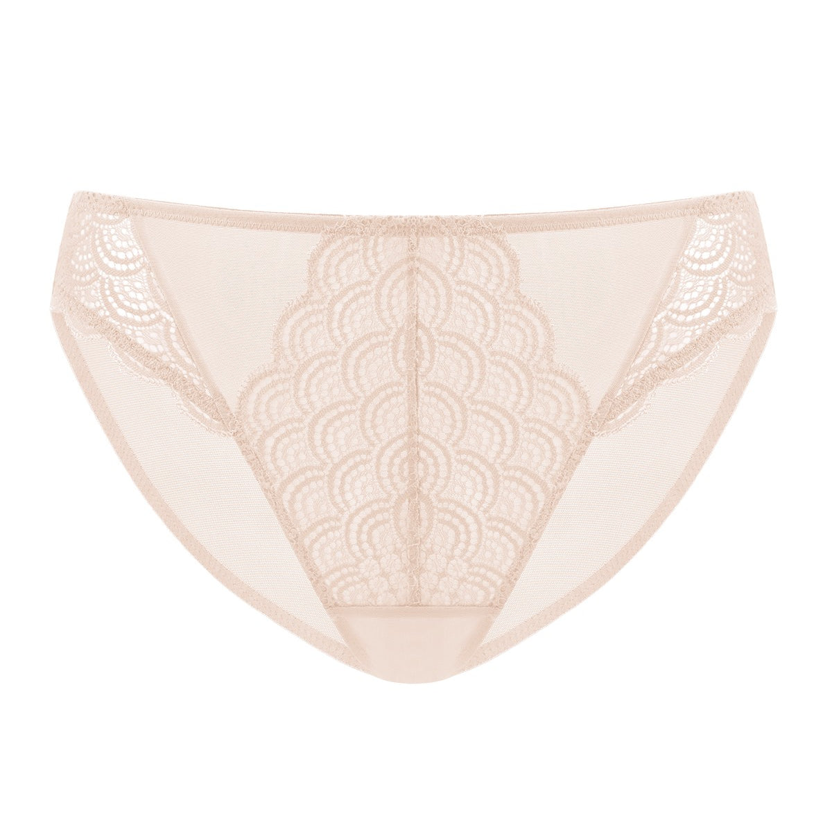 Mermaid Scales Soft Lace Mid-Rise Bikini Underwear - HSIA