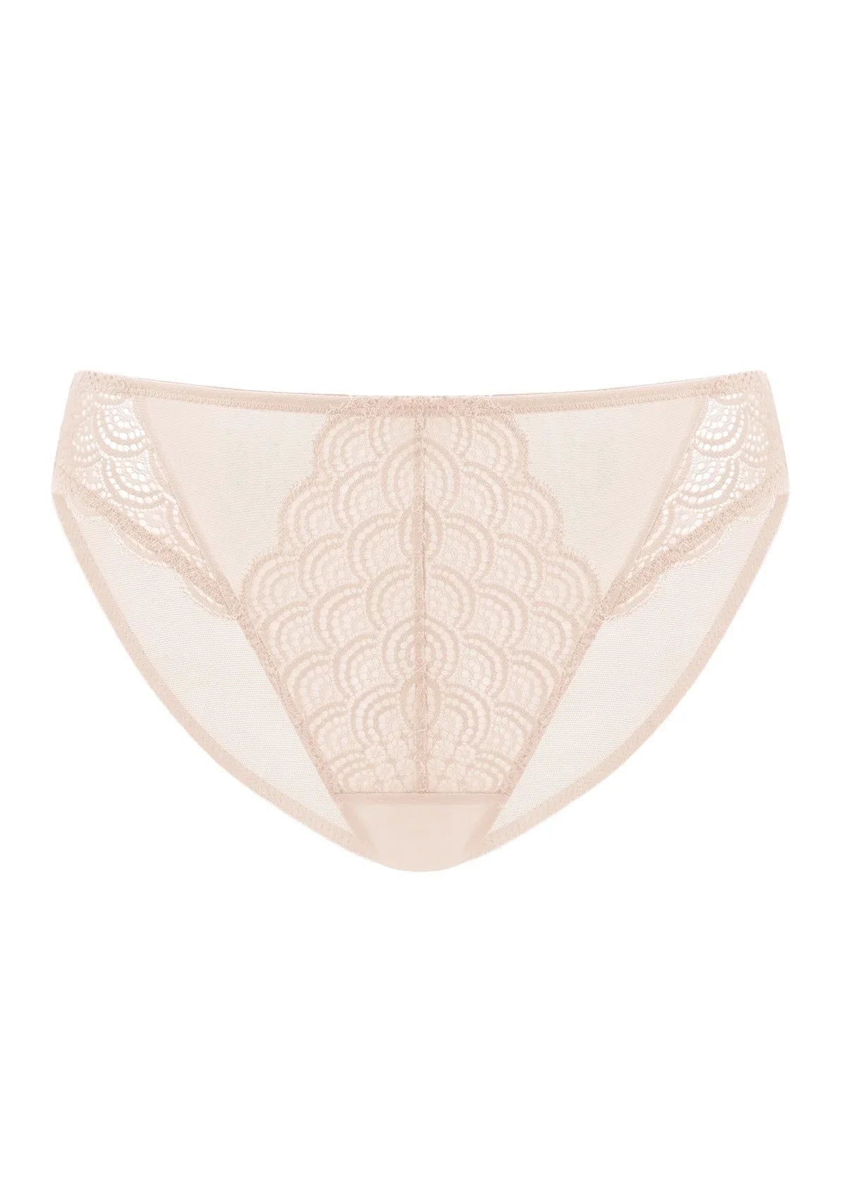 Mermaid Scales Soft Lace Mid-Rise Bikini Underwear - HSIA