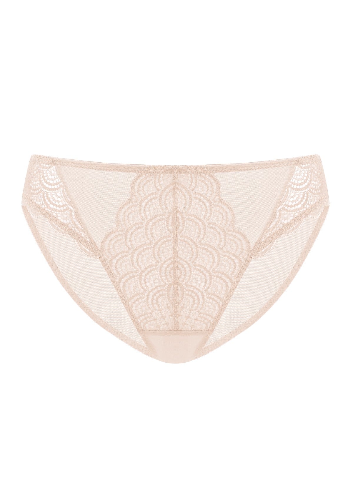 Mermaid Scales Soft Lace Mid-Rise Bikini Underwear - HSIA