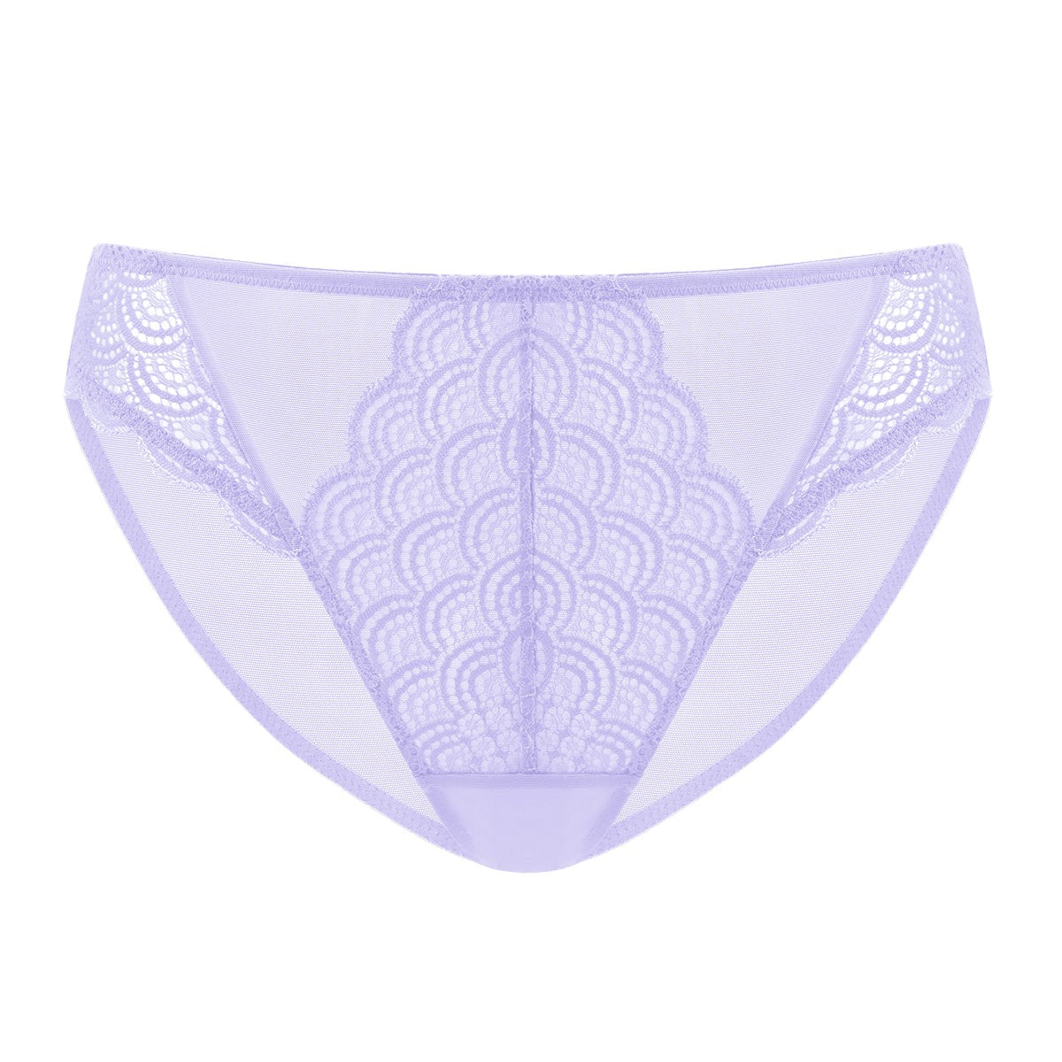 Mermaid Scales Soft Lace Mid-Rise Bikini Underwear - HSIA