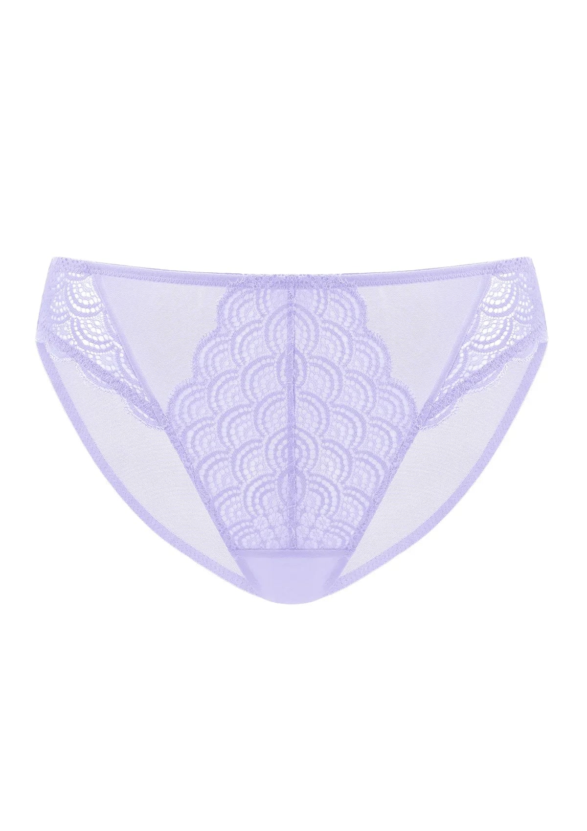 Mermaid Scales Soft Lace Mid-Rise Bikini Underwear - HSIA