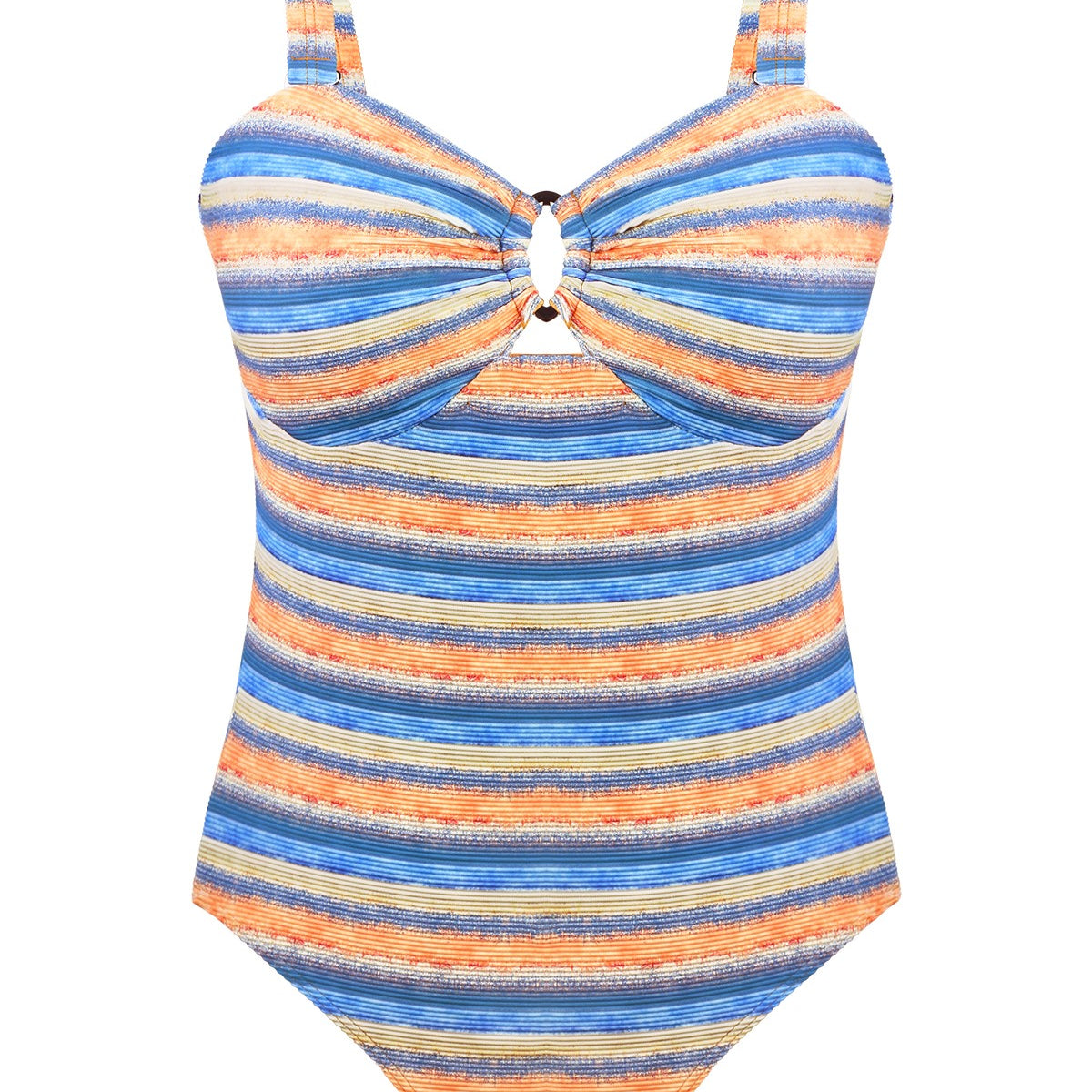 Multiway Multi-colored Striped One-piece Swimsuit - HSIA