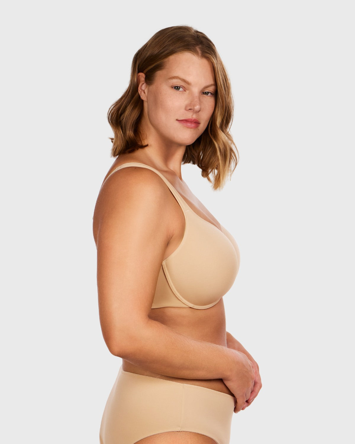 Patricia T-shirt Beige Lightly Padded Underwire Minimizer Bra - HSIA