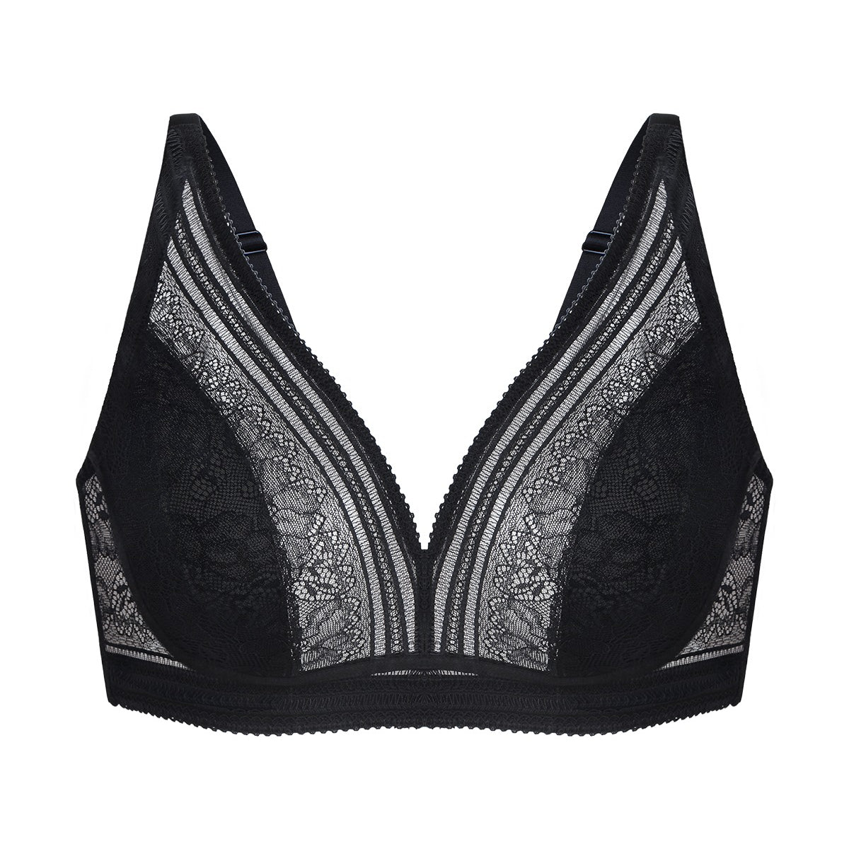 Peony Deep V Lace Wireless Unlined Bralette - HSIA