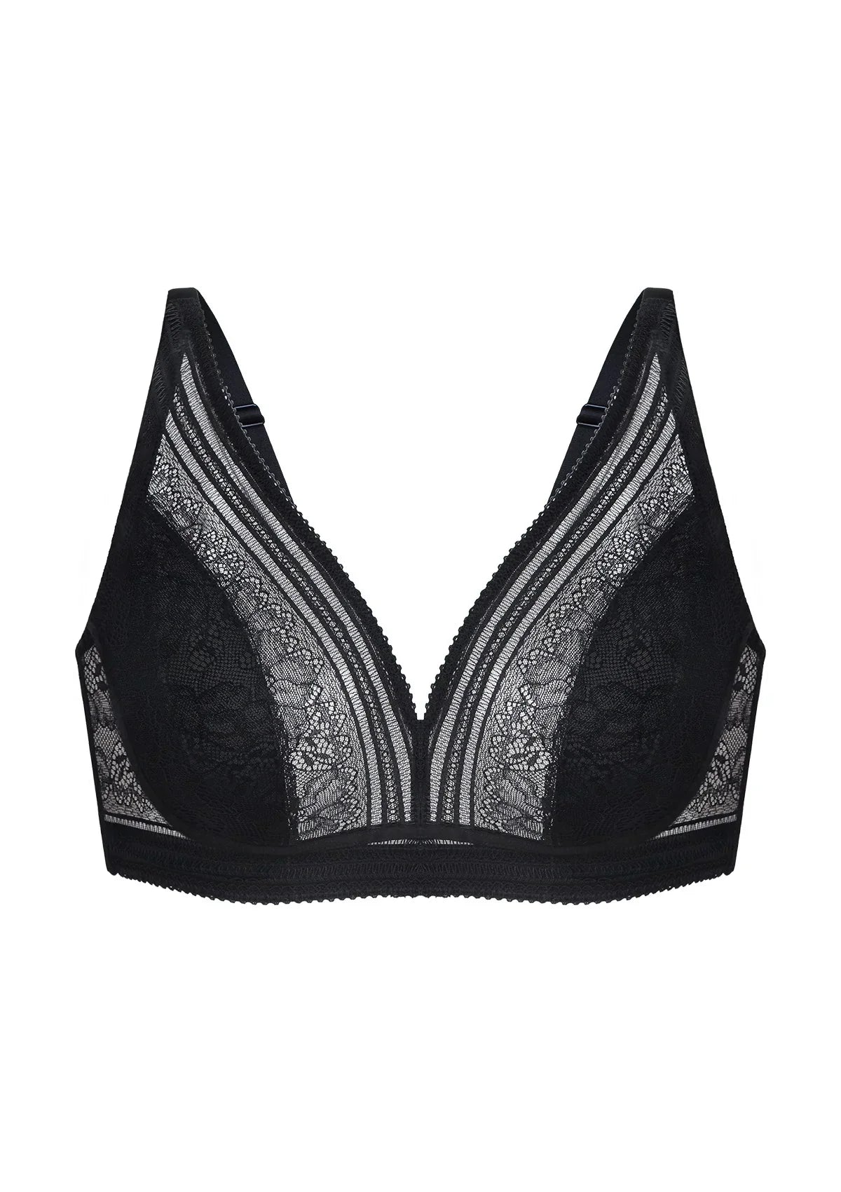 Peony Deep V Lace Wireless Unlined Bralette - HSIA