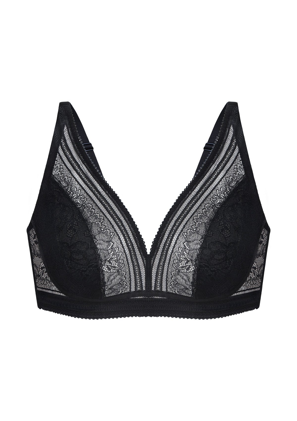 Peony Deep V Lace Wireless Unlined Bralette - HSIA