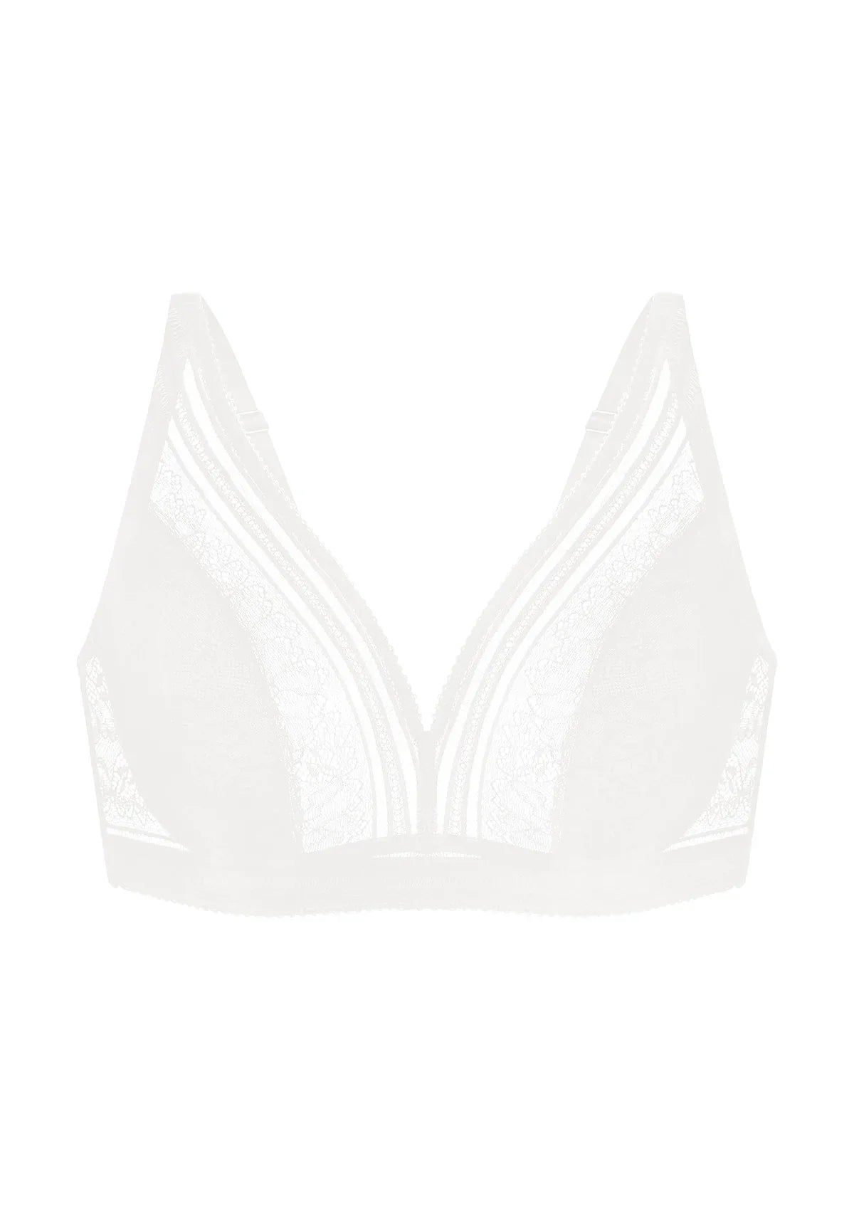 Peony Deep V Lace Wireless Unlined Bralette - HSIA
